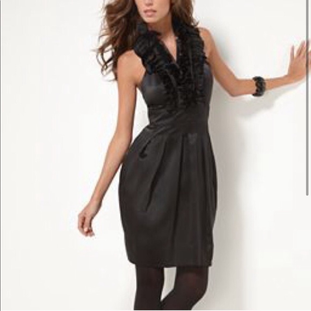 BCBGMaxAzria Wednesday Addams Tuxedo Ruffle Dress—6